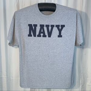 Armed Forces Gear “NAVY” gray short sleeve tee shirt.